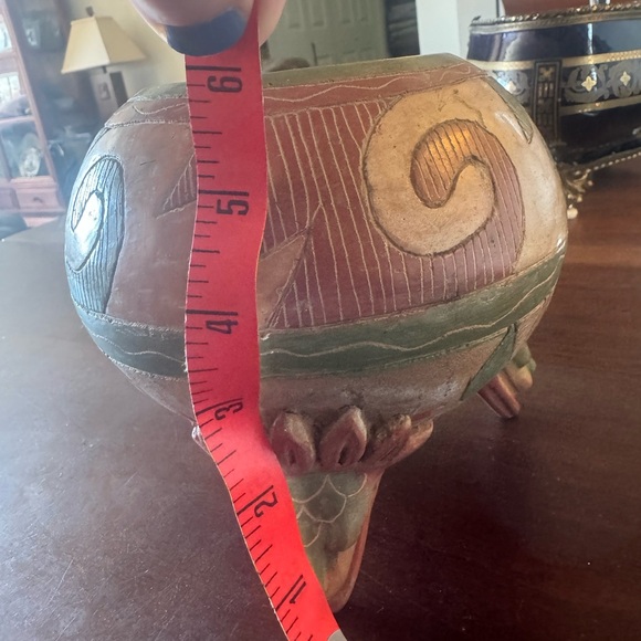 Spectacular Aztec? Mayan? Antique Footed Clay Pottery Bowl - Picture 7 of 7